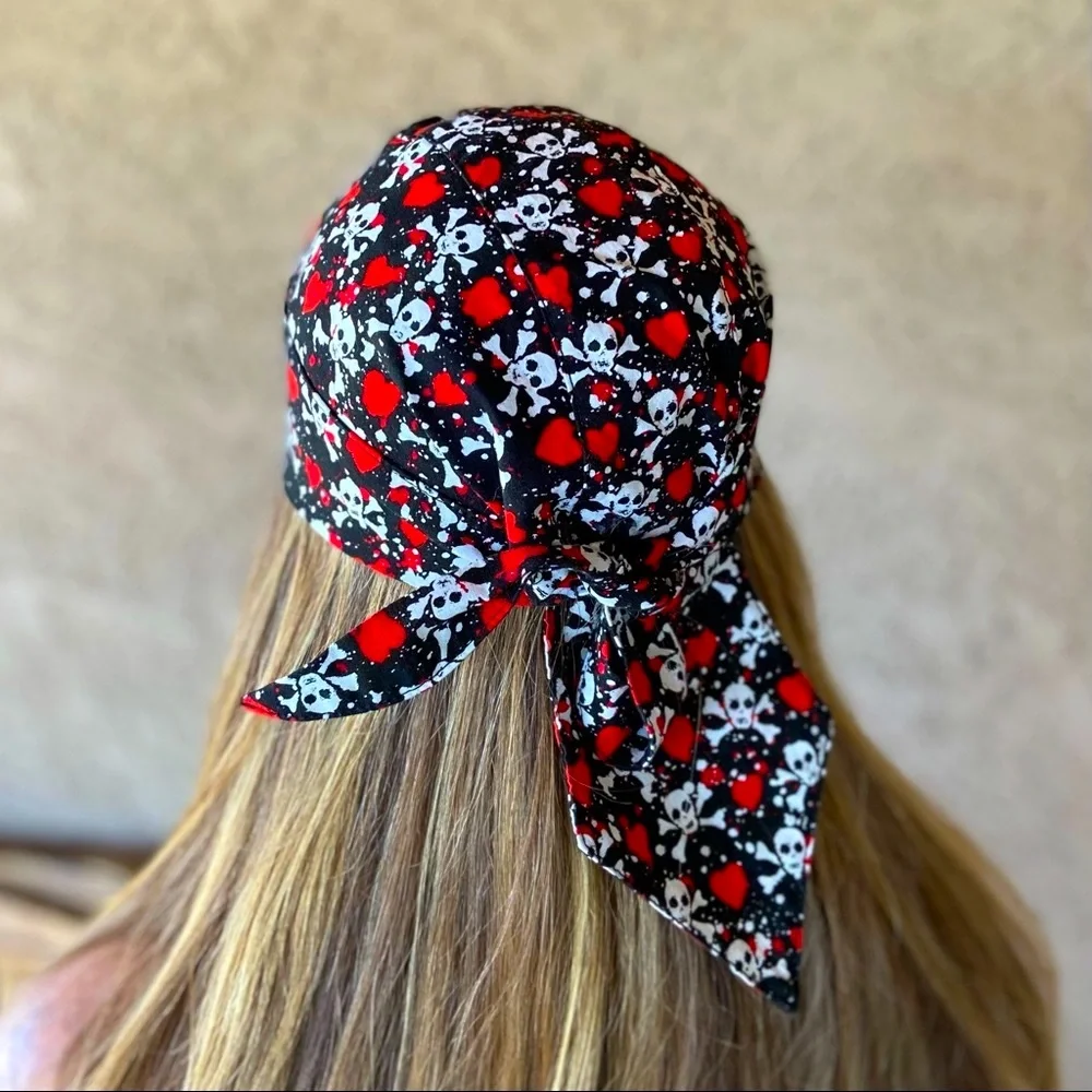 Head Scarf Biker HEAD WRAP Skull Design BY THAT’S a WRAP
